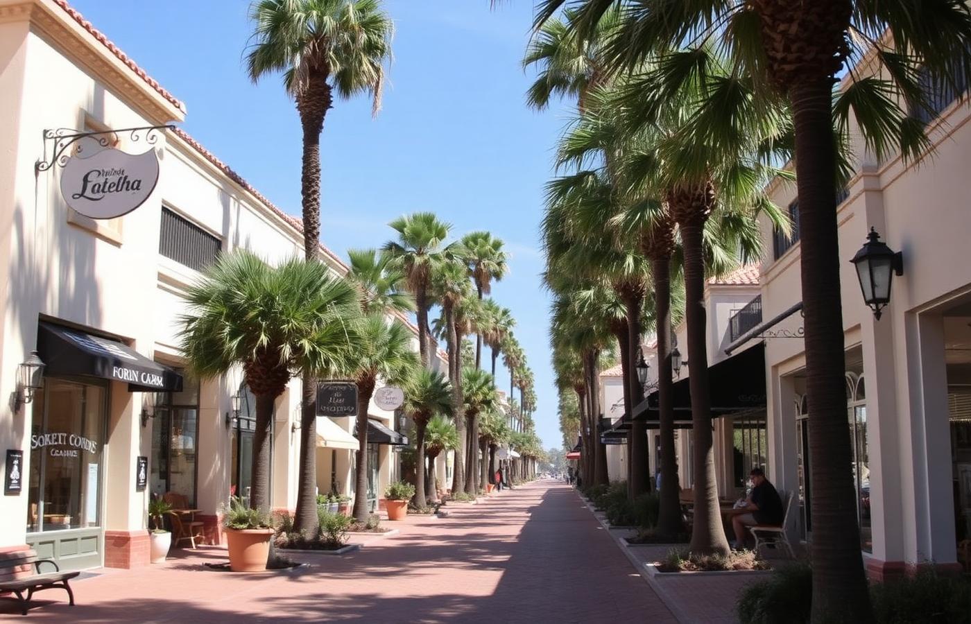 Corona del Mar Village shops along Pacific Coast Highway